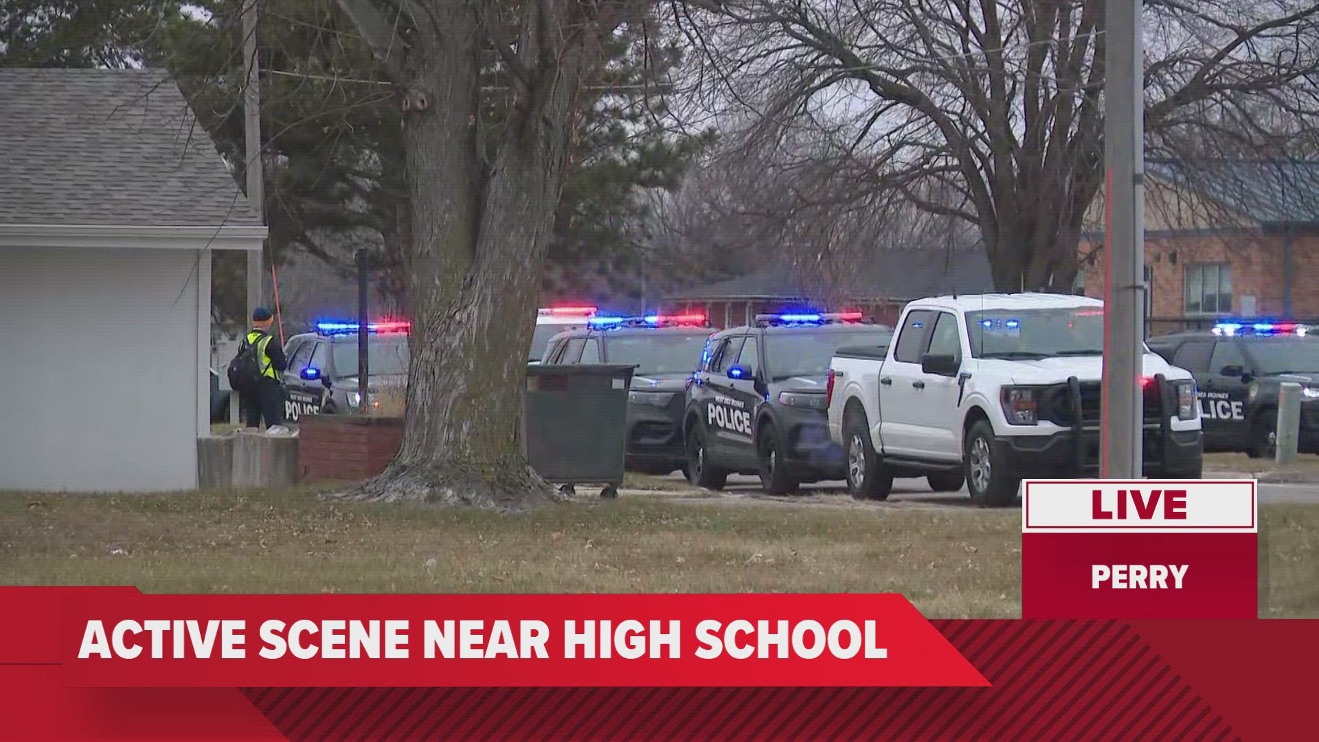 Local 5's Meghan MacPherson is on the scene trying to learn more about the morning's events at Perry High School in Perry, Iowa.