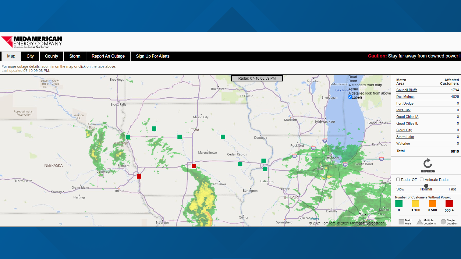 Thousands affected by power outage in Des Moines