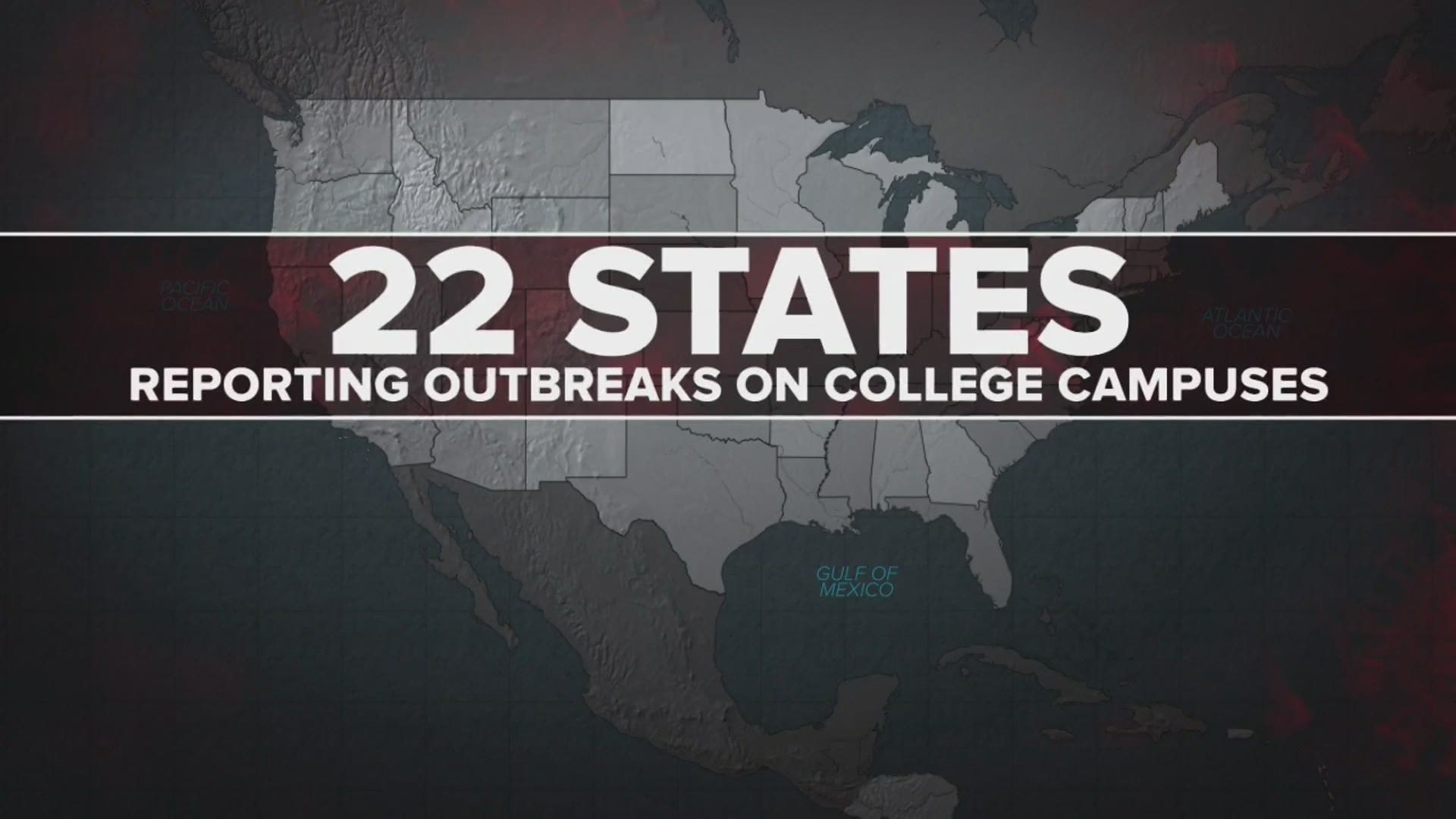 Notre Dame and N.C. State are just two campuses across 22 states reporting college outbreaks.