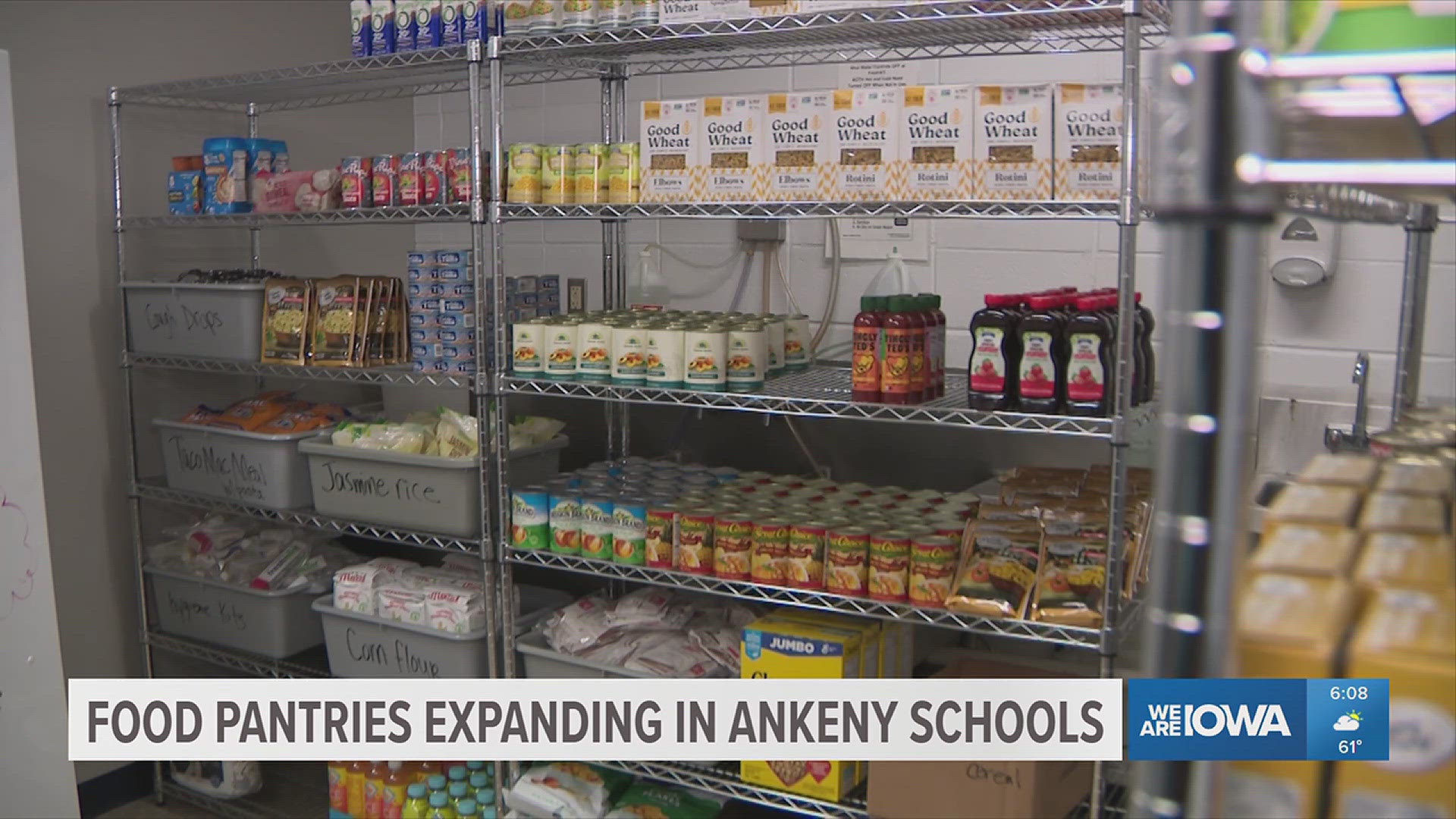 The Ankeny Community School District started a food pantry this year, and has since added four more to help meet the need.