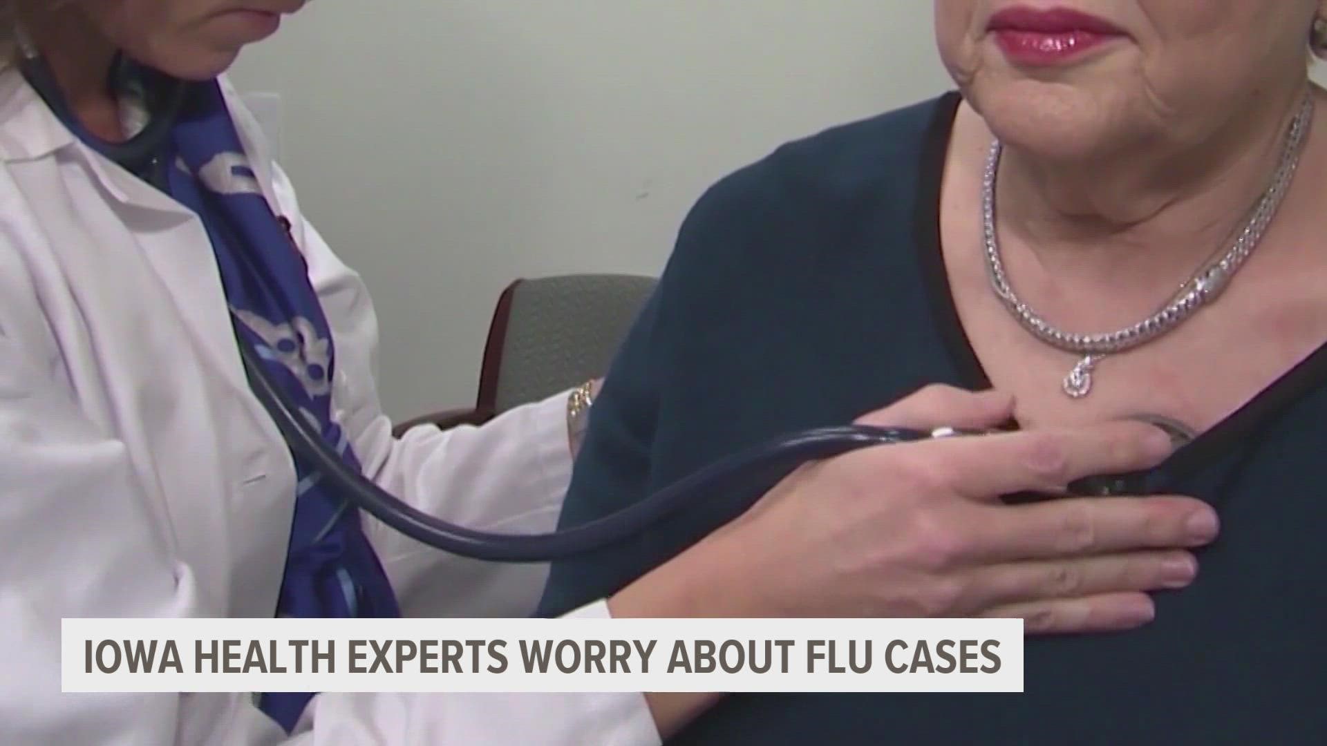 University of Iowa Health Care said last year's flu season was unlike any other with just one positive case. In the last two weeks, there have been more than 150.