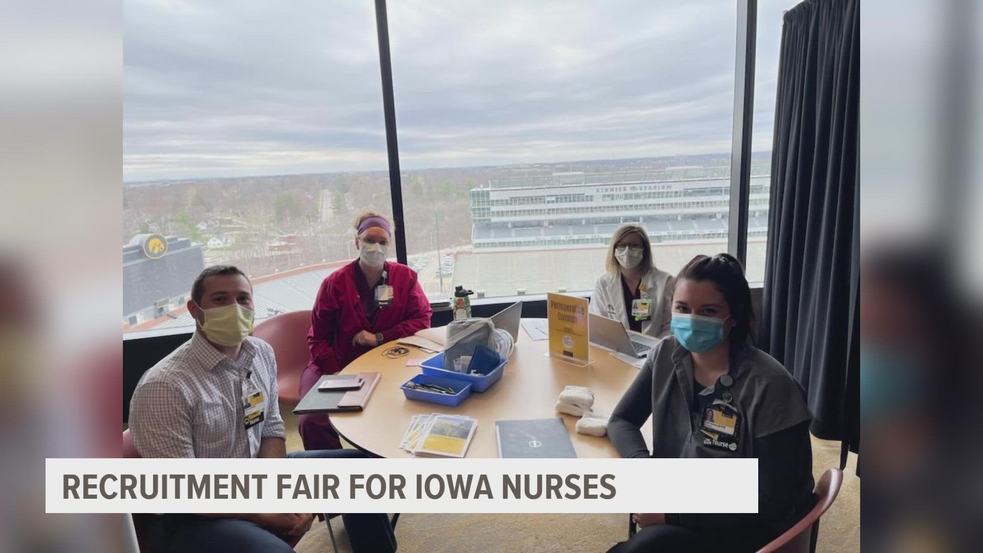 With lots of open spots to fill the University of Iowa Health care (UIH) is working on filling those gaps by offering recruitment fairs with large sign on bonuses.