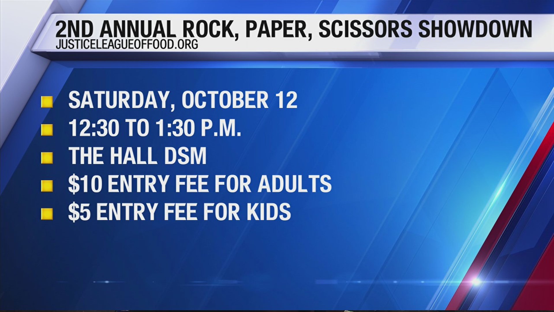 Loosen up your fingers and test your skills as the 2nd Annual Rock, Paper, Scissors Showdown returns this weekend.
