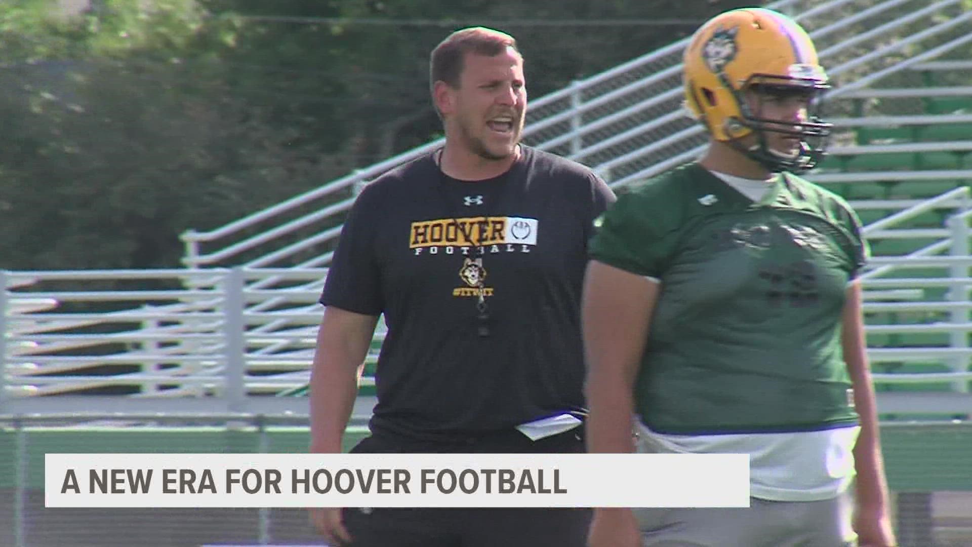 Coach Theo Evans graduated from Hoover a little over a decade ago. Now, he's back to help rebuild the football program.
