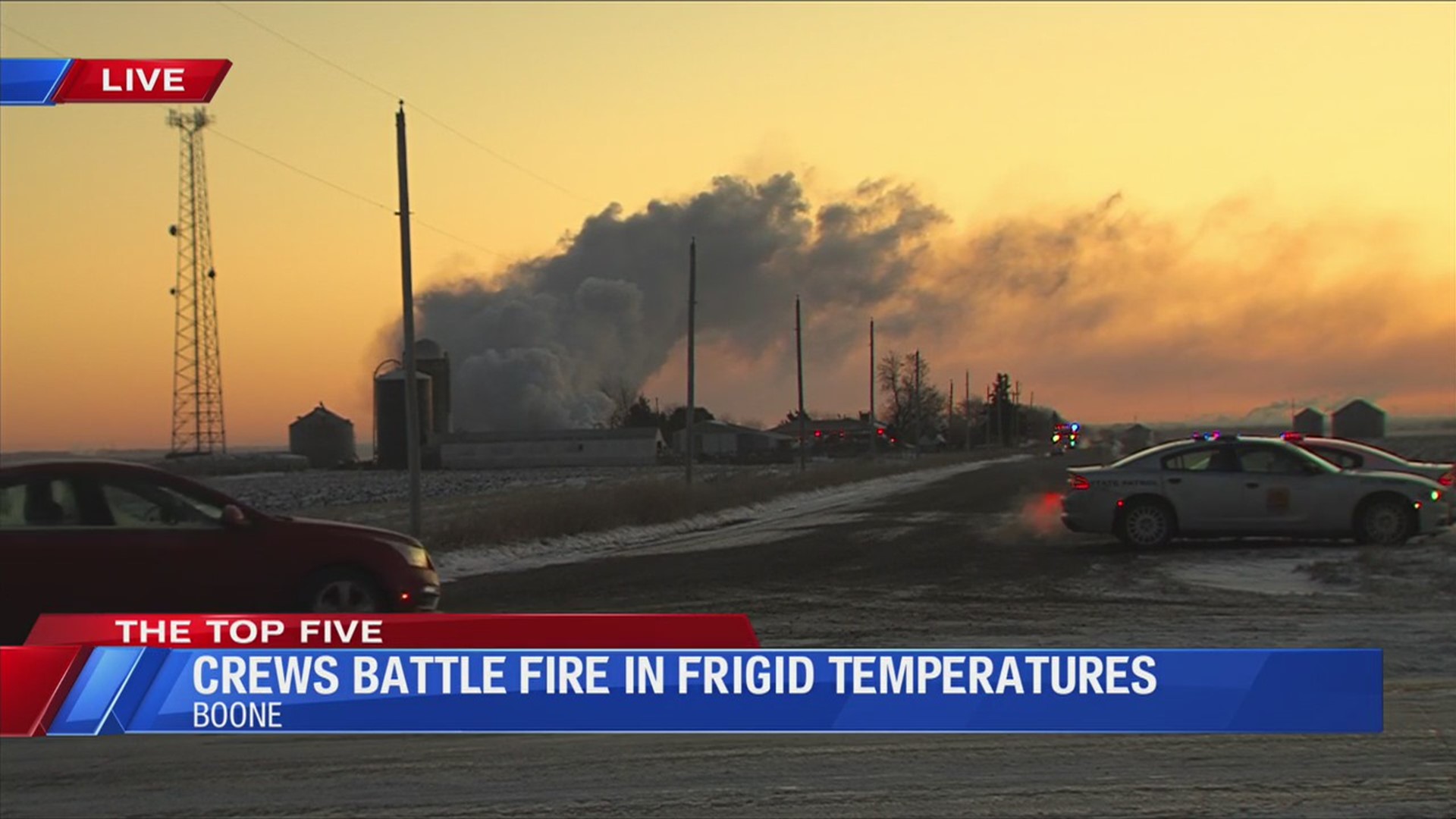 Crews battle fire in frigid temperatures in Boone.