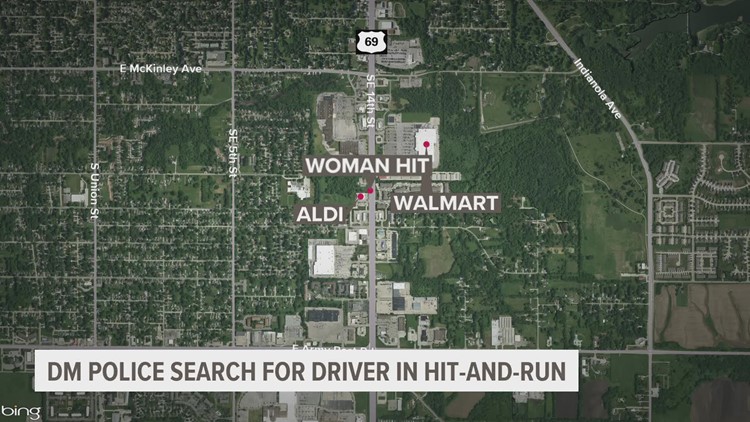 Des Moines Police search for driver in hit-and-run on SE 14th St.