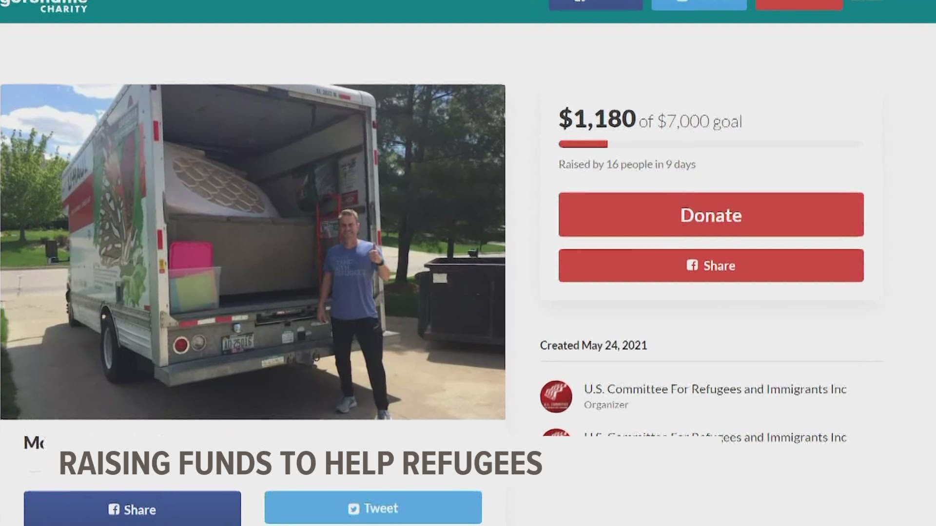 U.S. Committee for Refugees and Immigrants Des Moines is raising funds to purchase a moving truck, to spend more money on people they help instead of rental fees.