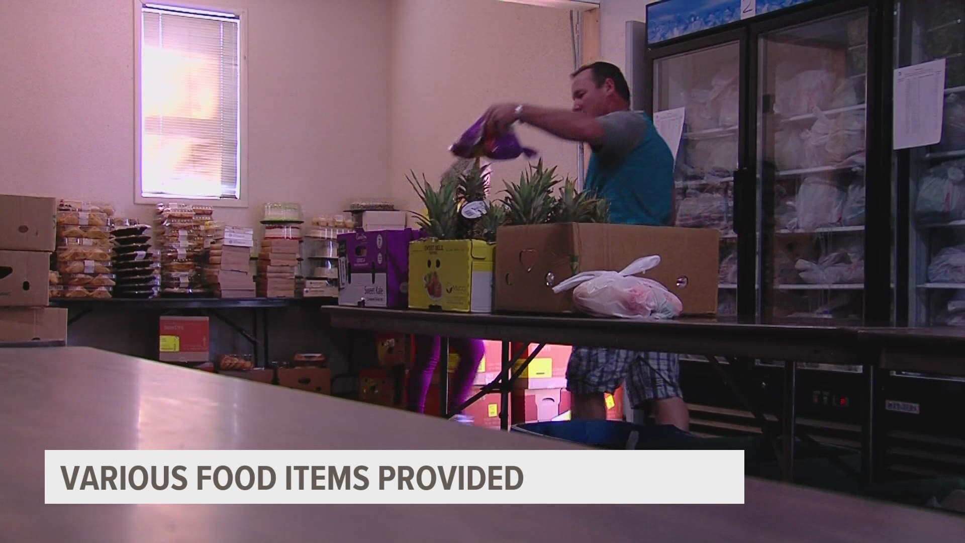 The organization is run by the Food Bank of Iowa and feeds between 350-400 families every Tuesday.