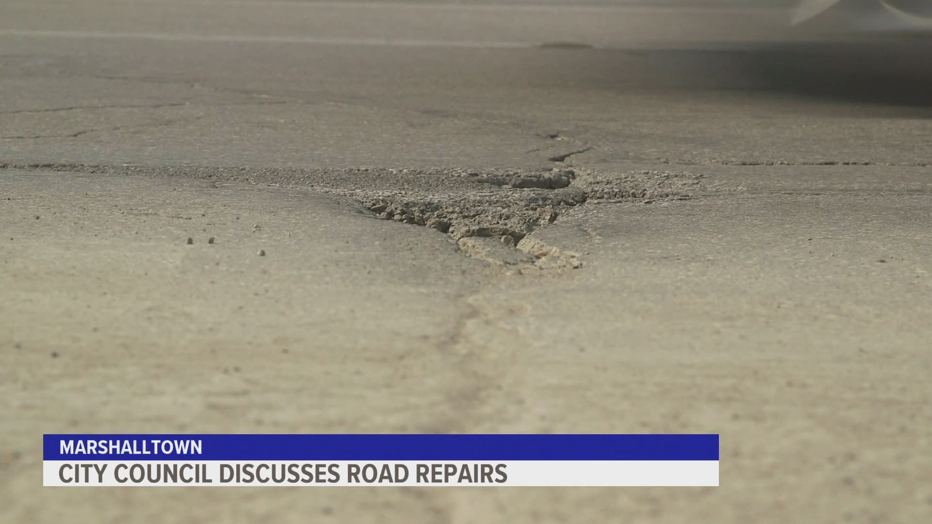 Public Works Director Justin Nickel says the cost to maintain roads in the city costs $3 million every year.