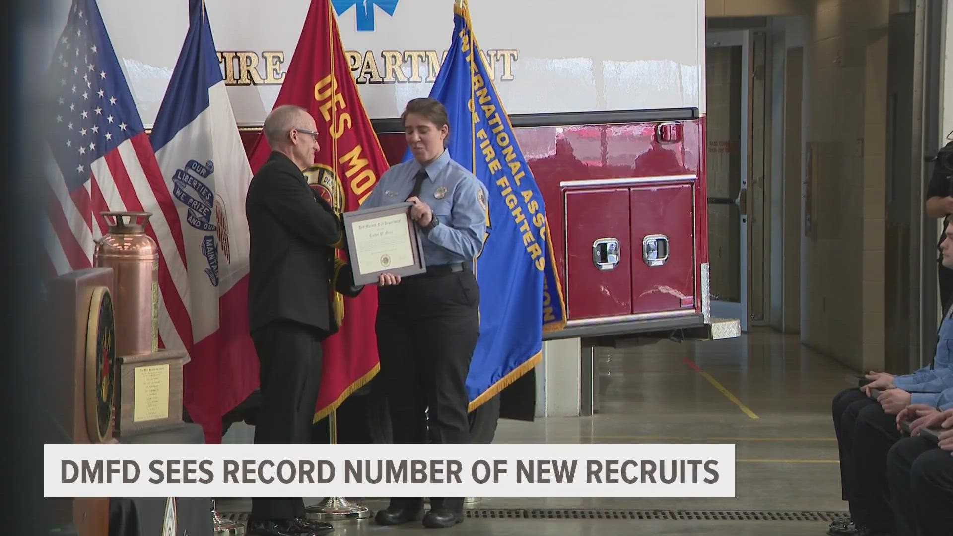 DMFD is now back to pre-pandemic staffing levels thanks to a record number of recruits joining the force, with 25 newcomers graduating Friday afternoon.