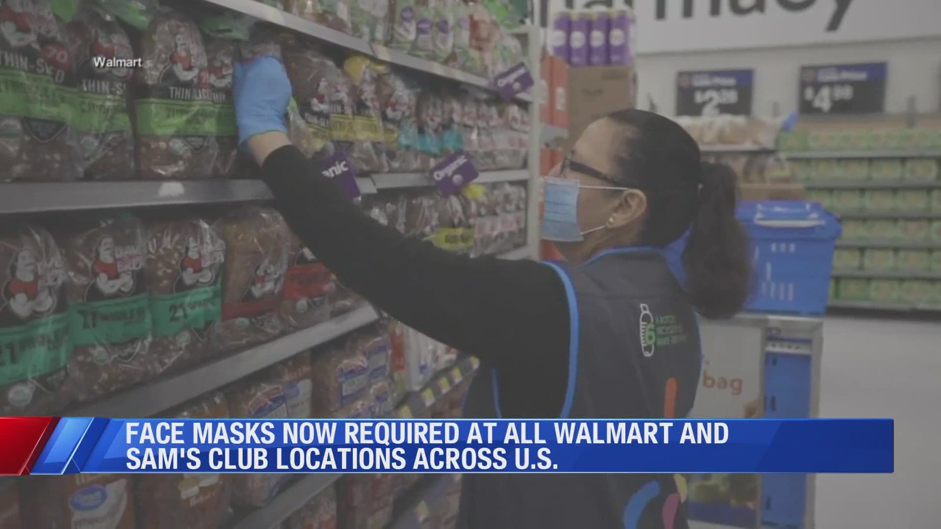 Walmart and Sam's Club said that requiring masks 'is a simple step everyone can take for their safety and the safety of others in our facilities.'