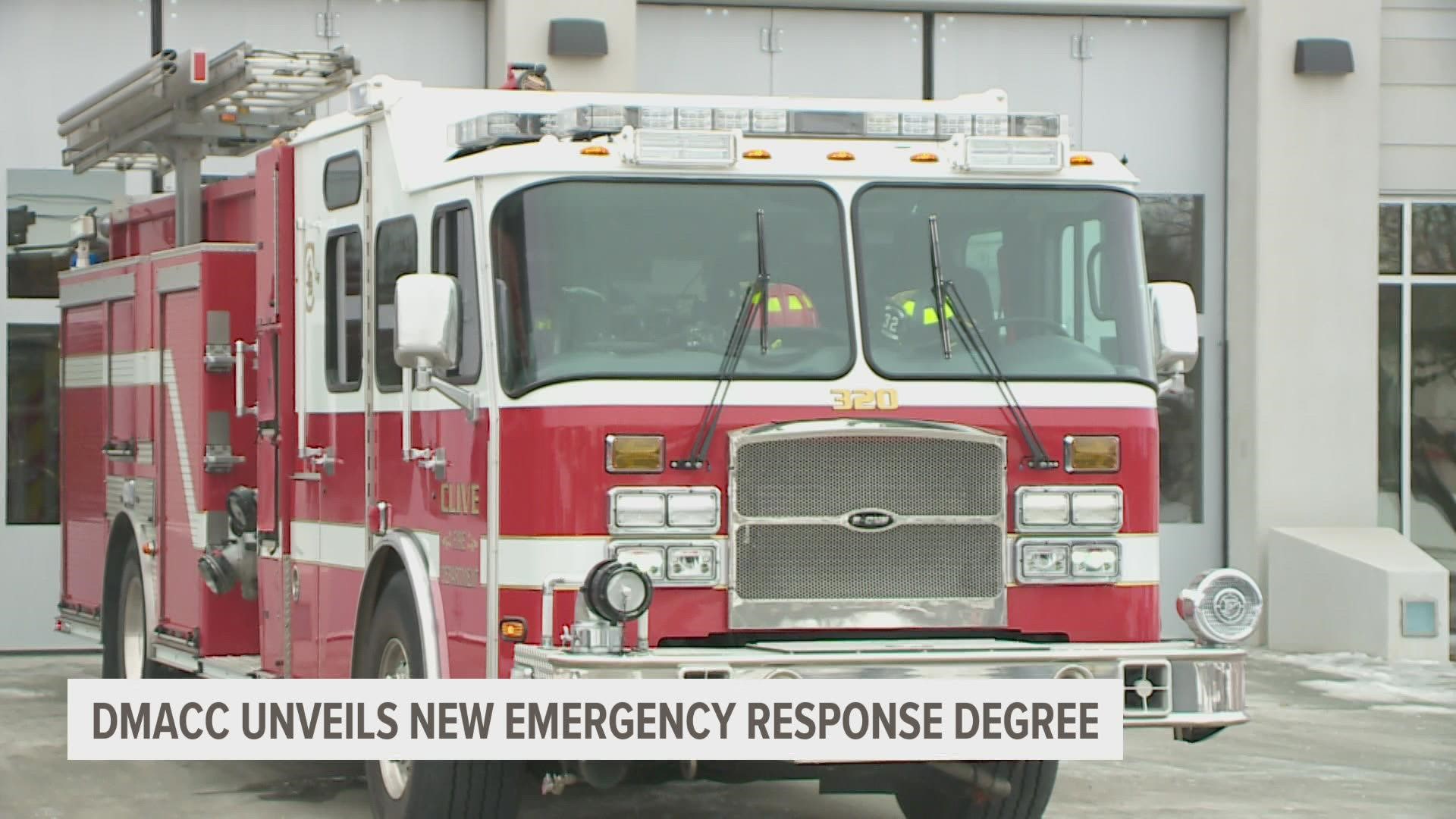 The emergency response AAS degree will combine a fire science and a health science degree.