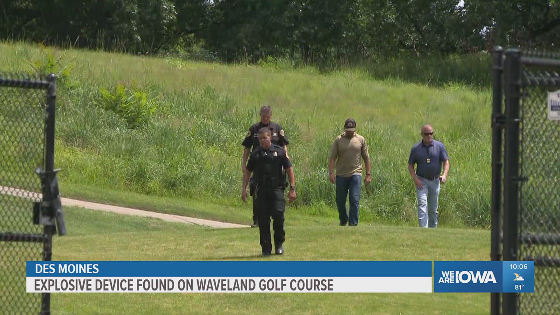 Des Moines police say the area is secure and there is no indication of any danger to the public outside the golf course. 