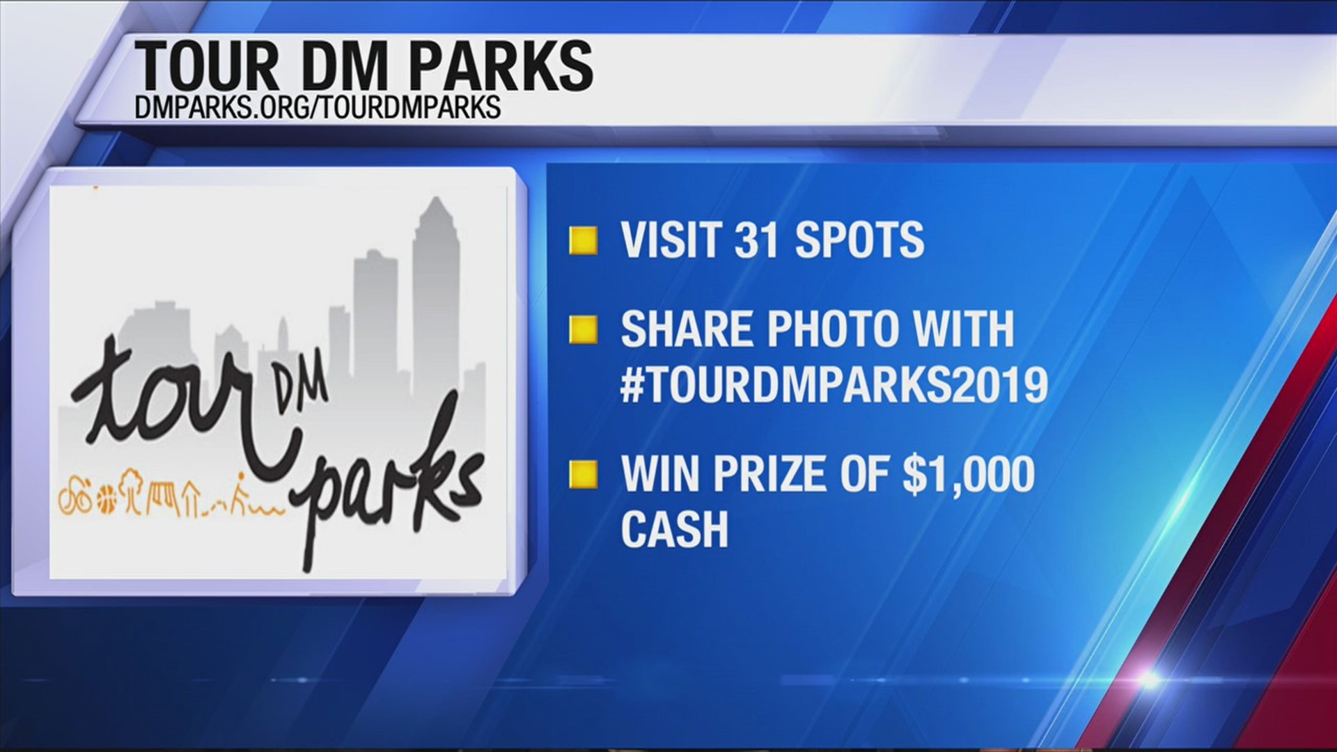 July is National Parks and Recreation month and the Des Moines Parks and Recreation wants you to explore all they have to offer as Tour DM Parks returns.