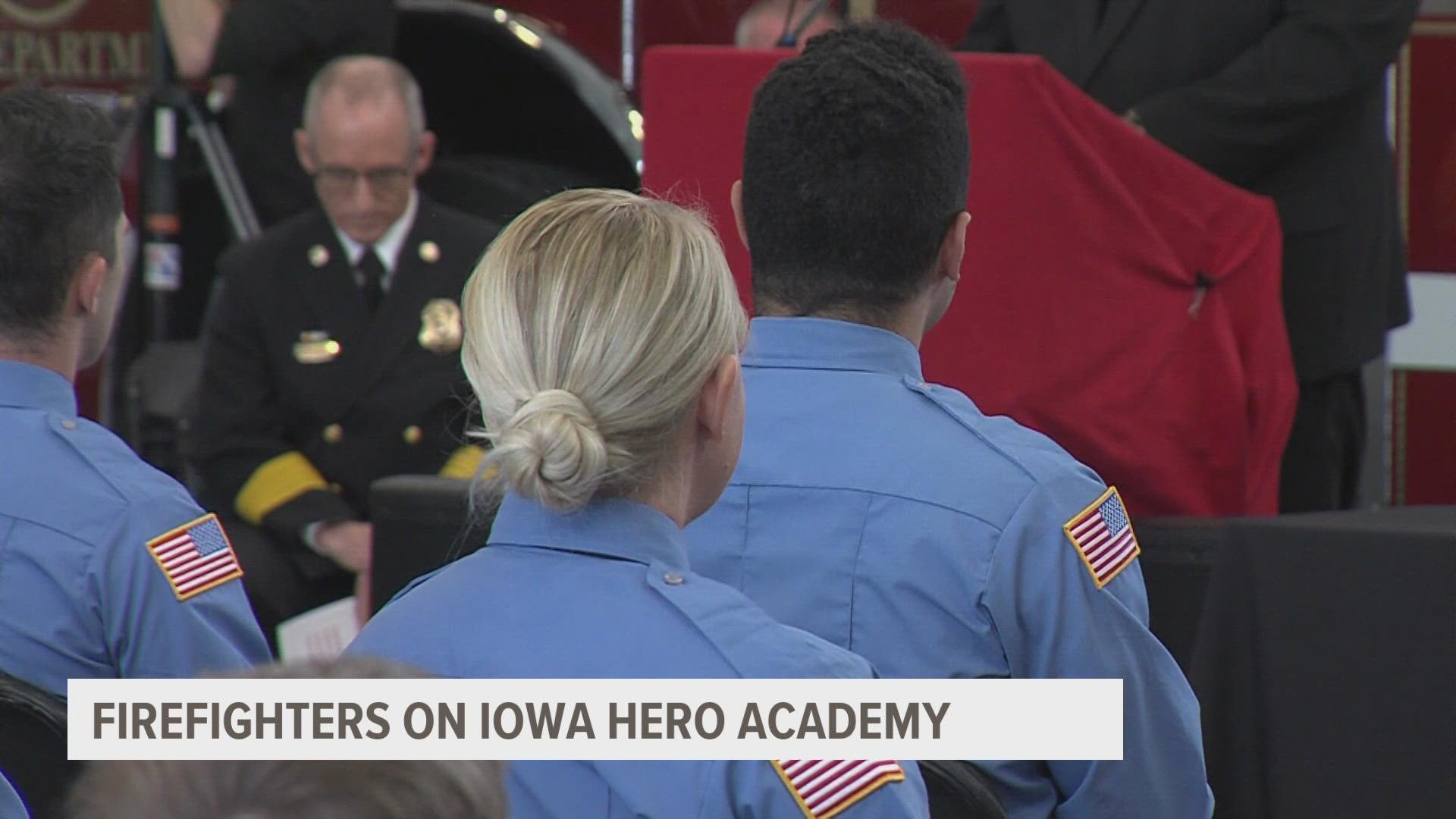Four women were officially pinned to join the Des Moines Fire Department after participating in the program.
