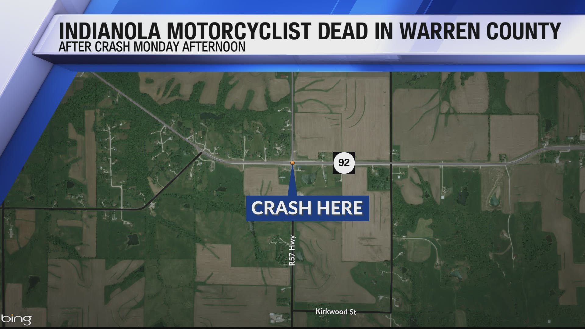 An Indianola man died after a crash in Warren County Monday afternoon.