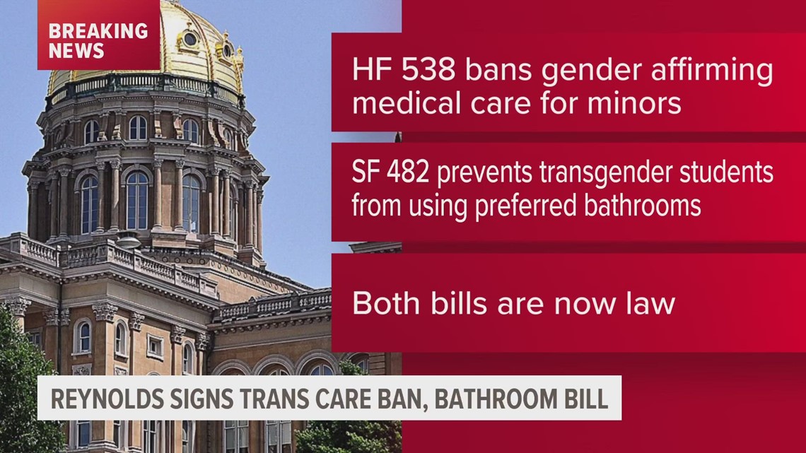 Gov. Kim Reynolds signs ‘bathroom bill’, gender-affirming care ban for minors into law