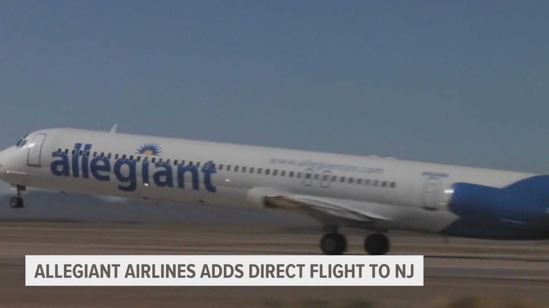 Allegiant Airlines announced a new route from Des Moines to Newark, New Jersey, providing Iowans with more direct access to the Big Apple.