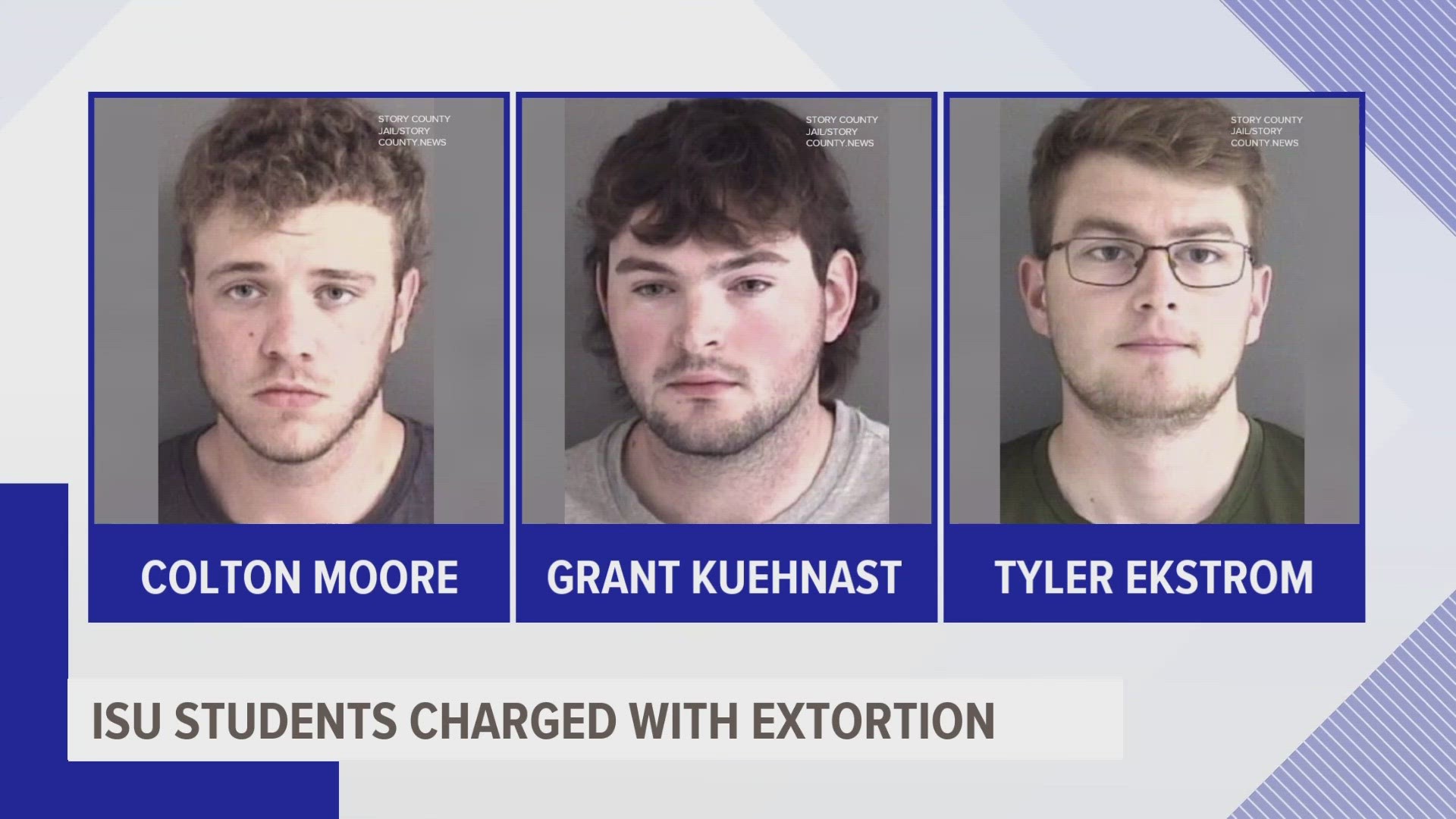 All three students were all members of the Farmhouse fraternity when Ames police claim Grant Kuehnast tried to force another student to perform a sex act.