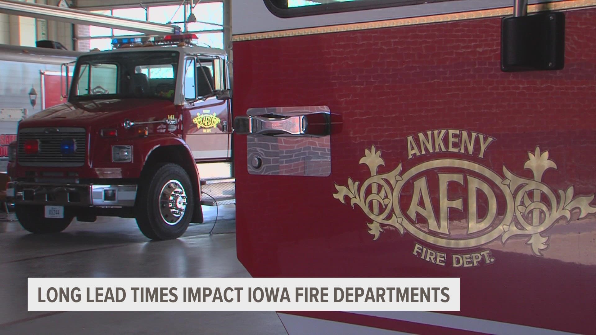 The Ankeny Fire Department said new ambulances would usually take about nine months to get delivered.  Now, it's taking three times as long.