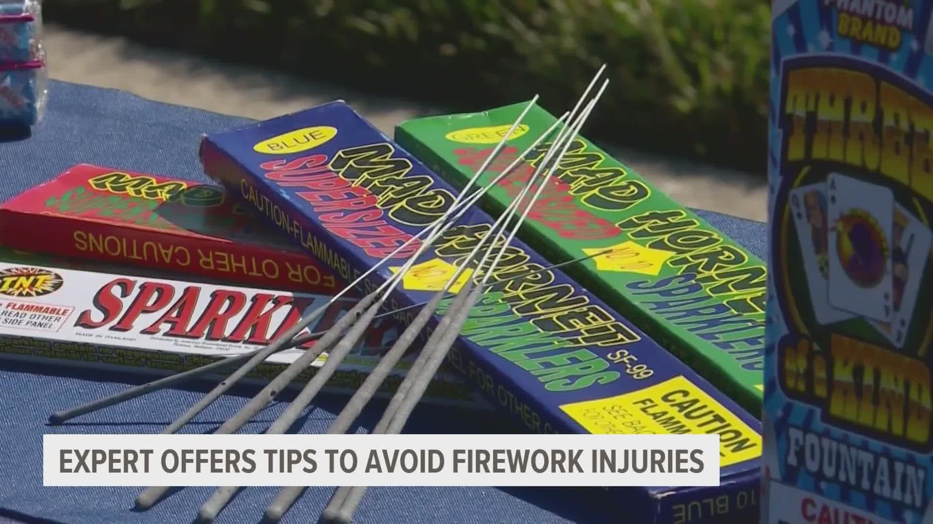 A fire marshal with the Johnston-Grimes fire department shares tips on what to do to avoid firework-related injuries.
