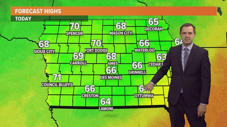 Iowa Weather Update: Temperatures stay below average through early next week