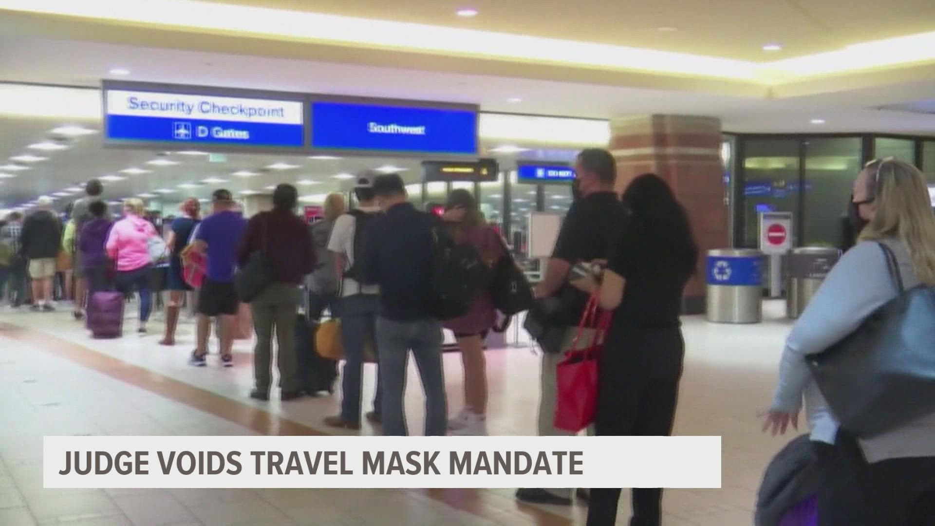 The TSA won't enforce the mask rule until further notice, according to CBS.