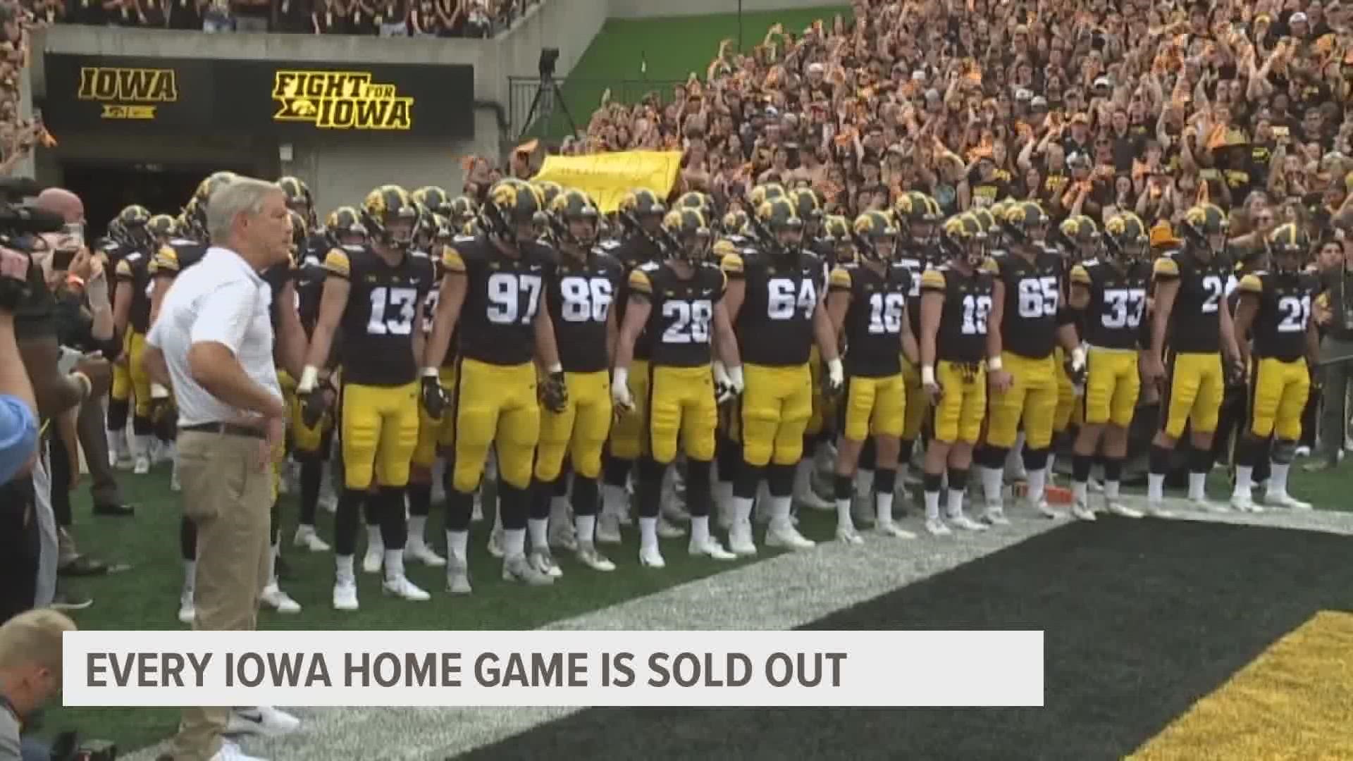 Additionally, the University of Iowa has sold 5,000 more season tickets this year.