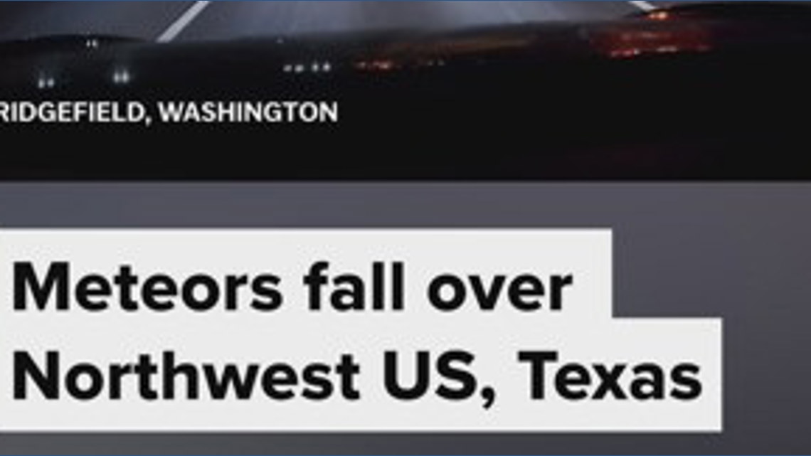 Meteors fall over Northwest US, Texas | weareiowa.com