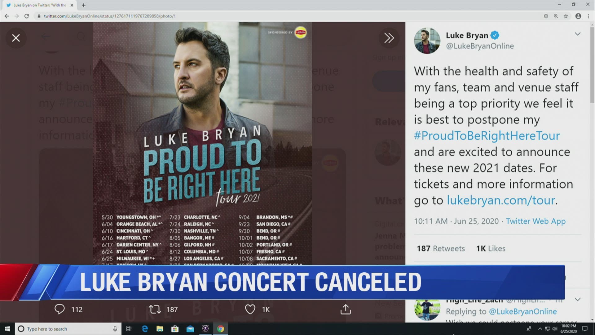 Luke Bryan cancels Des Moines concert