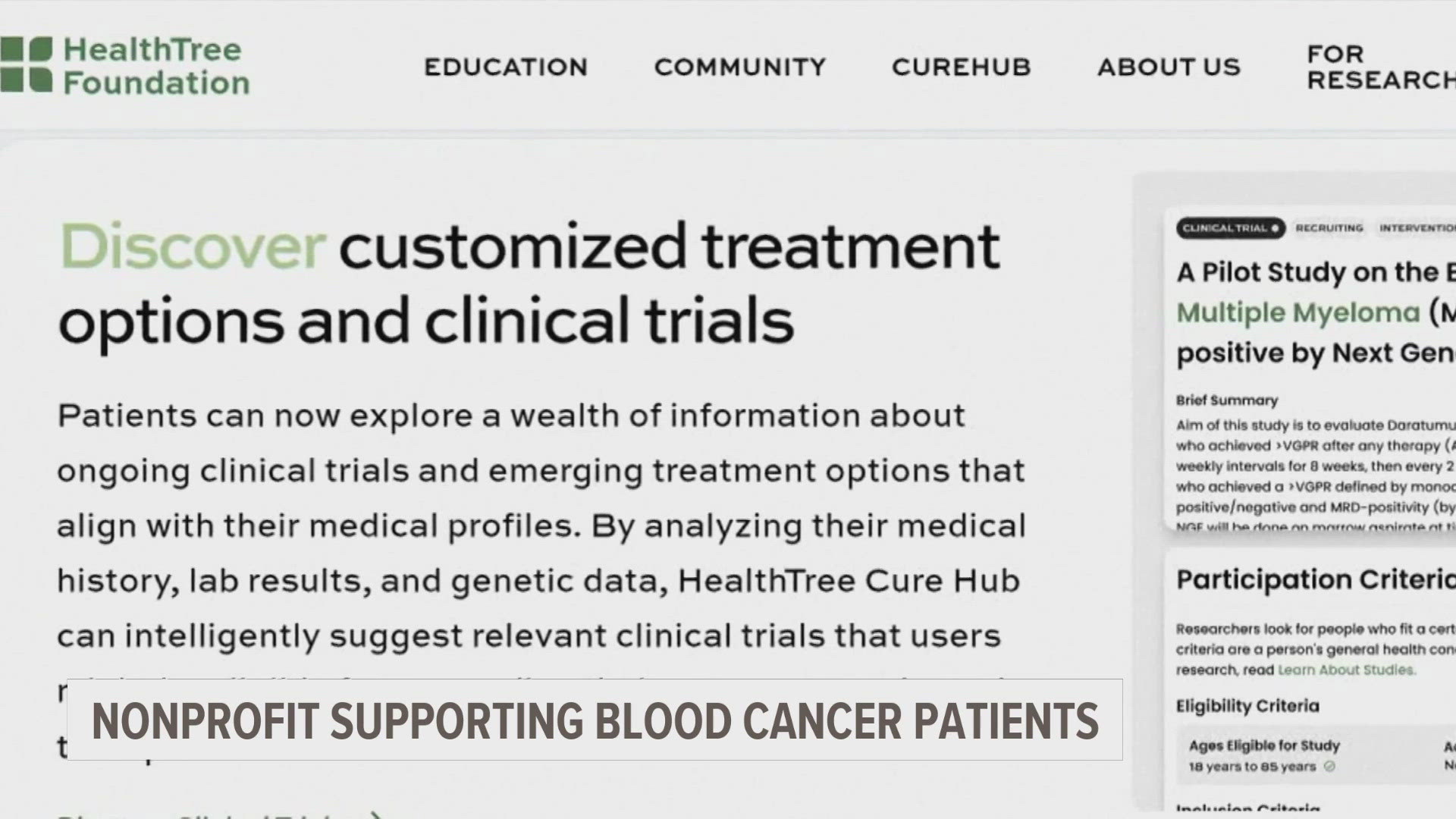 The Healthtree Foundation works to connect and inform and overall just help those with blood cancer.