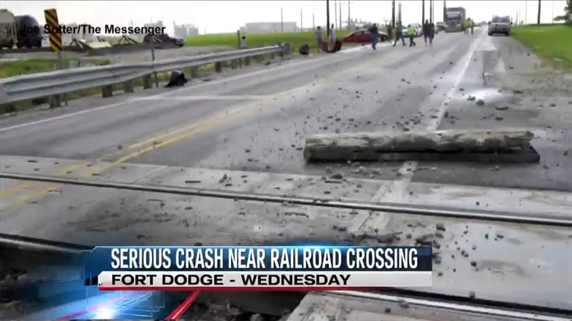 Woman recovering after car crashes into railroad tracks | weareiowa.com