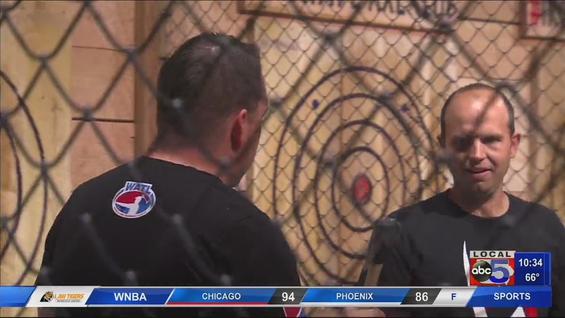 World Champion axe thrower in Des Moines for the U.S. Open