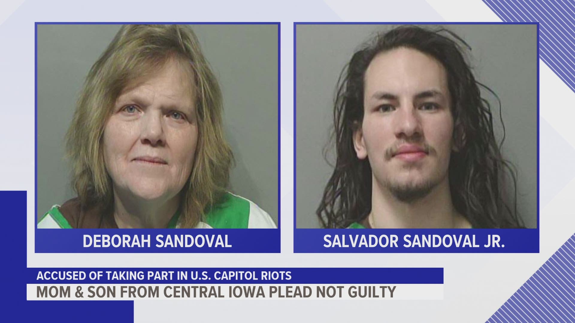 Deborah Sandoval and her son Salvador Sandoval Jr. each face multiple charges in connection to the U.S. Capitol riot.