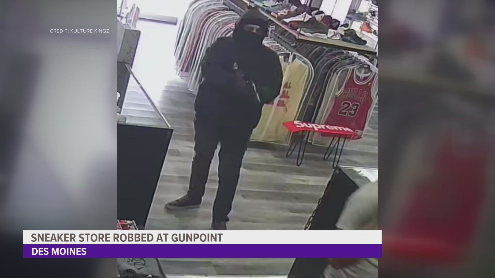 Surveillance video shows local shoe and apparel store's second robbery ...