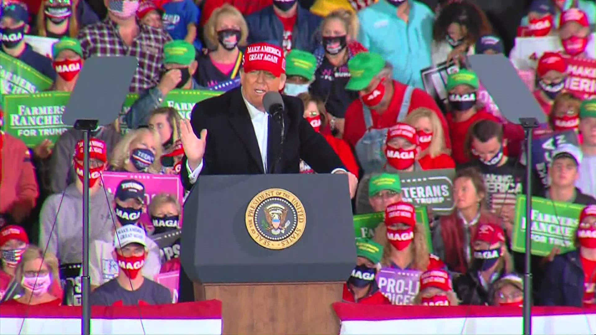 President Trump told supporters at a Des Moines rally that states should open up amid the COVID-19 pandemic to help the U.S. recover financially.