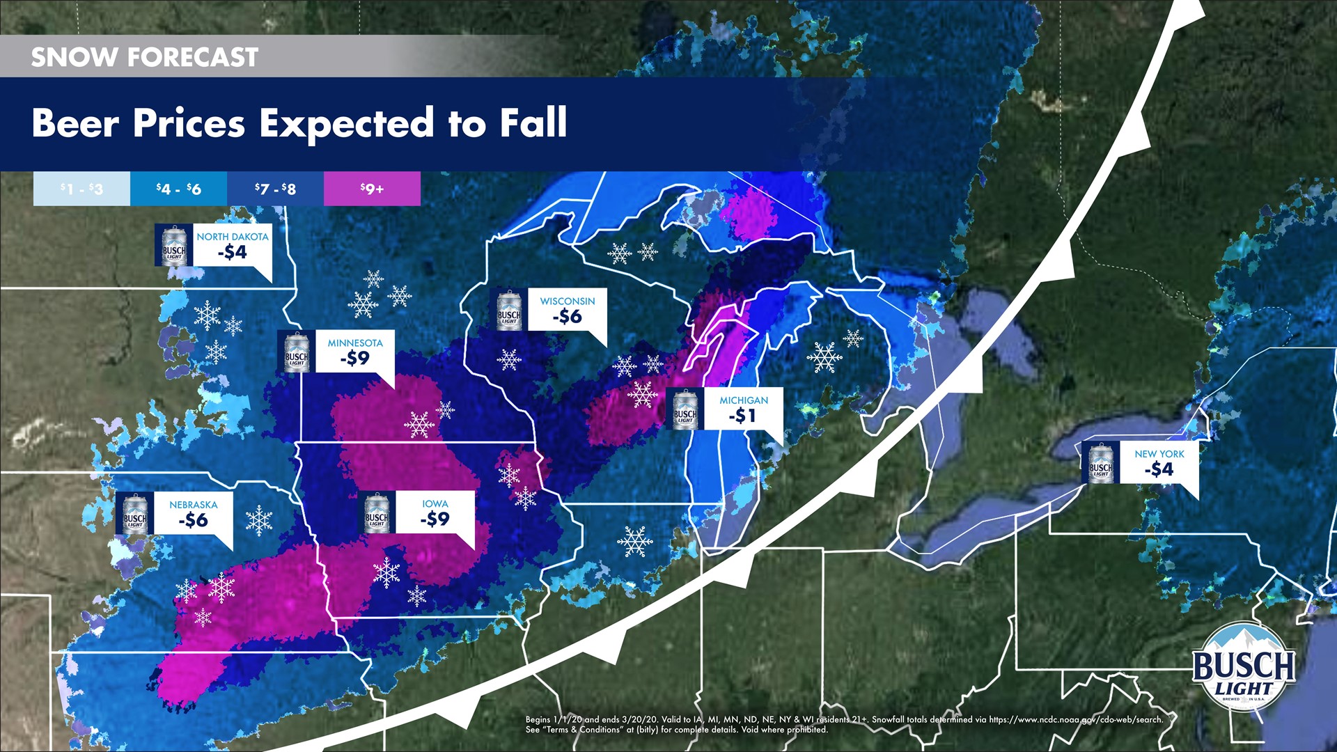 Cheers for the snow Busch Beer offering rebate for every inch that