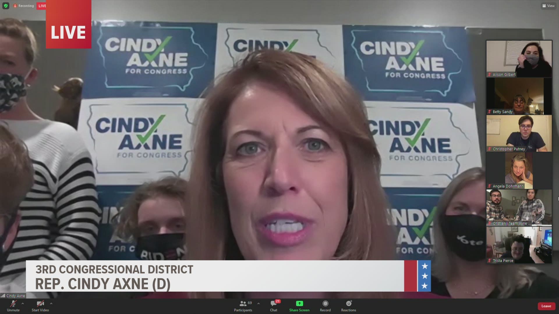 Axne beat former Rep. David Young by a razor-thin margin, taking home just over 6,000 more votes than her challenger.