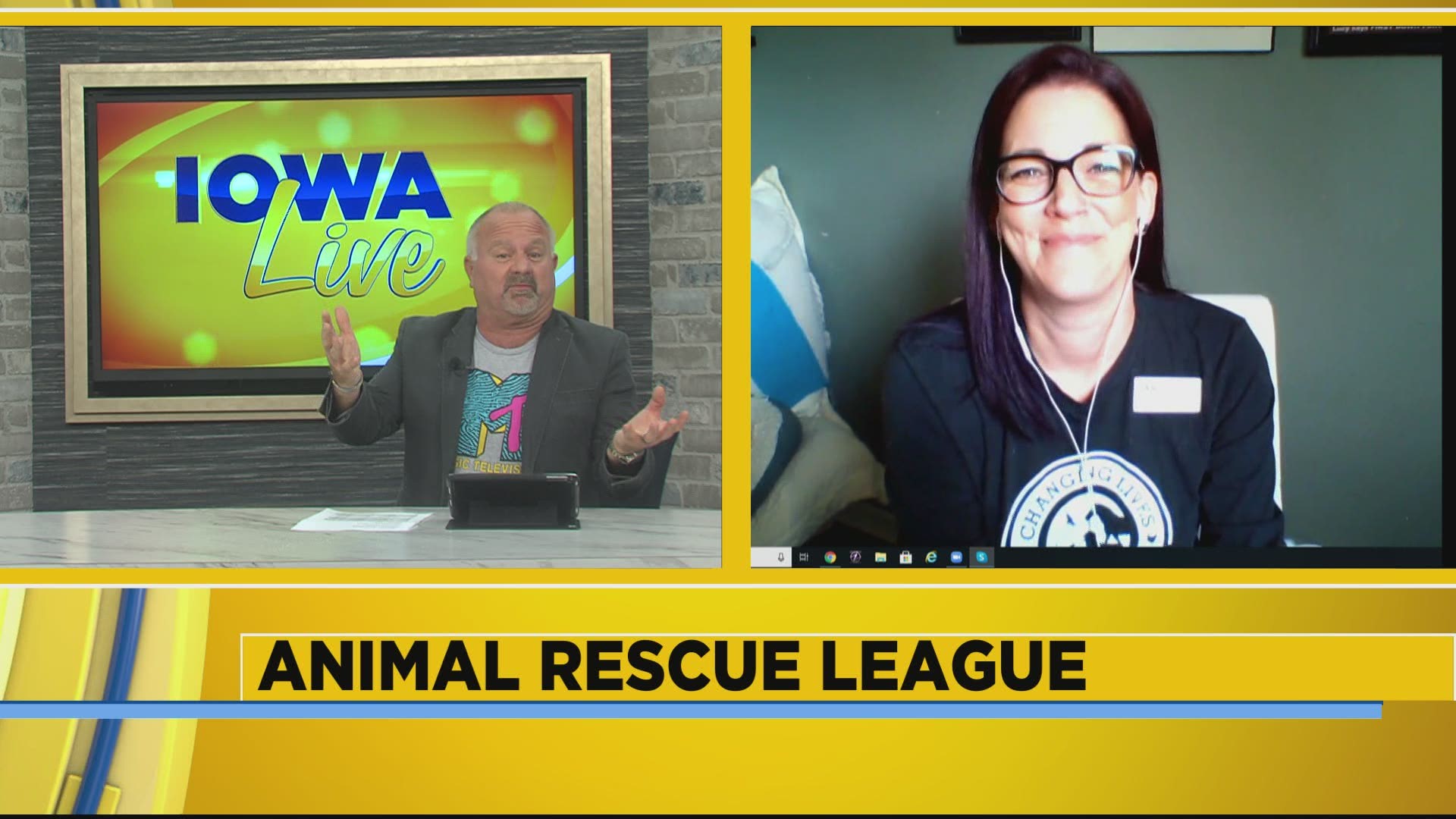 Lou chats with Cat with the Animal Rescue League