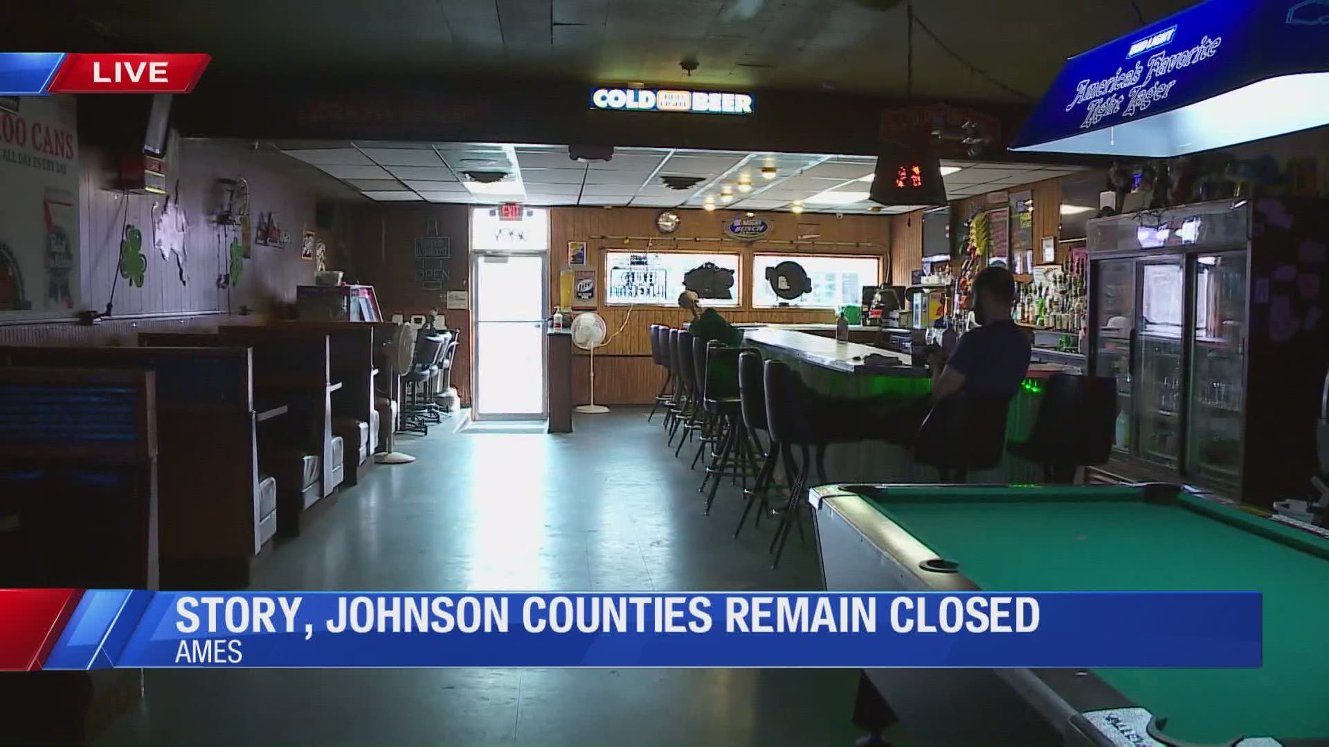 Businesses previously closed by Gov. Kim Reynolds reopened their doors Wednesday night, but two counties are still ordered to remain closed.