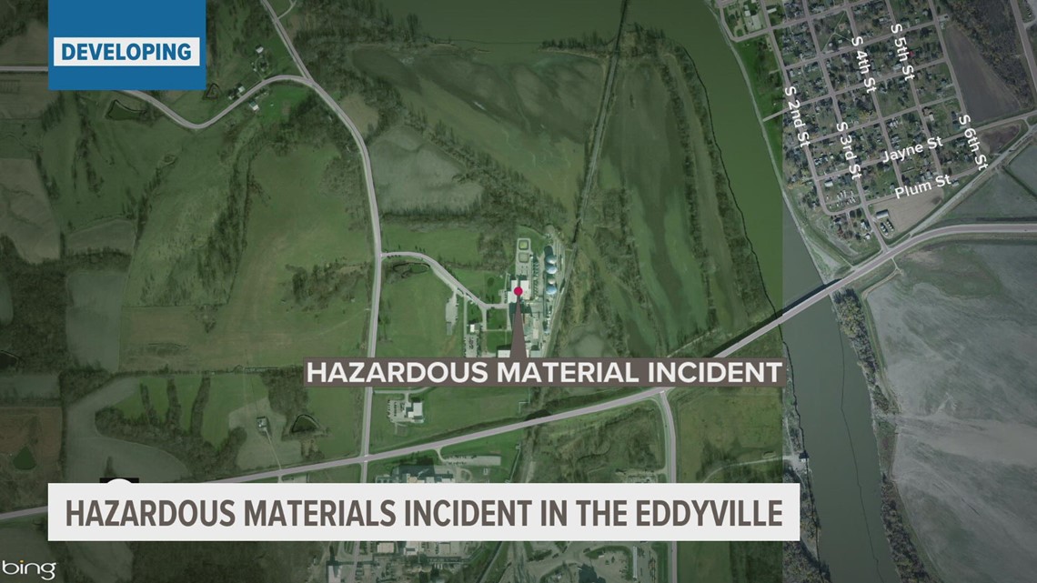 Chemical spill reported in Eddyville, IA