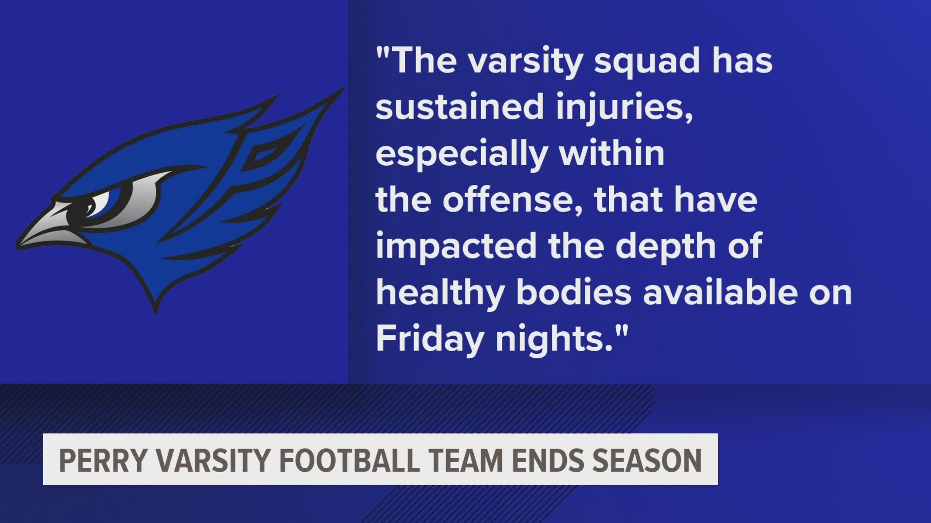 The varsity team has forfeited the rest of their season. However, they plan on playing the remaining 9th grade games if their opponents are free.