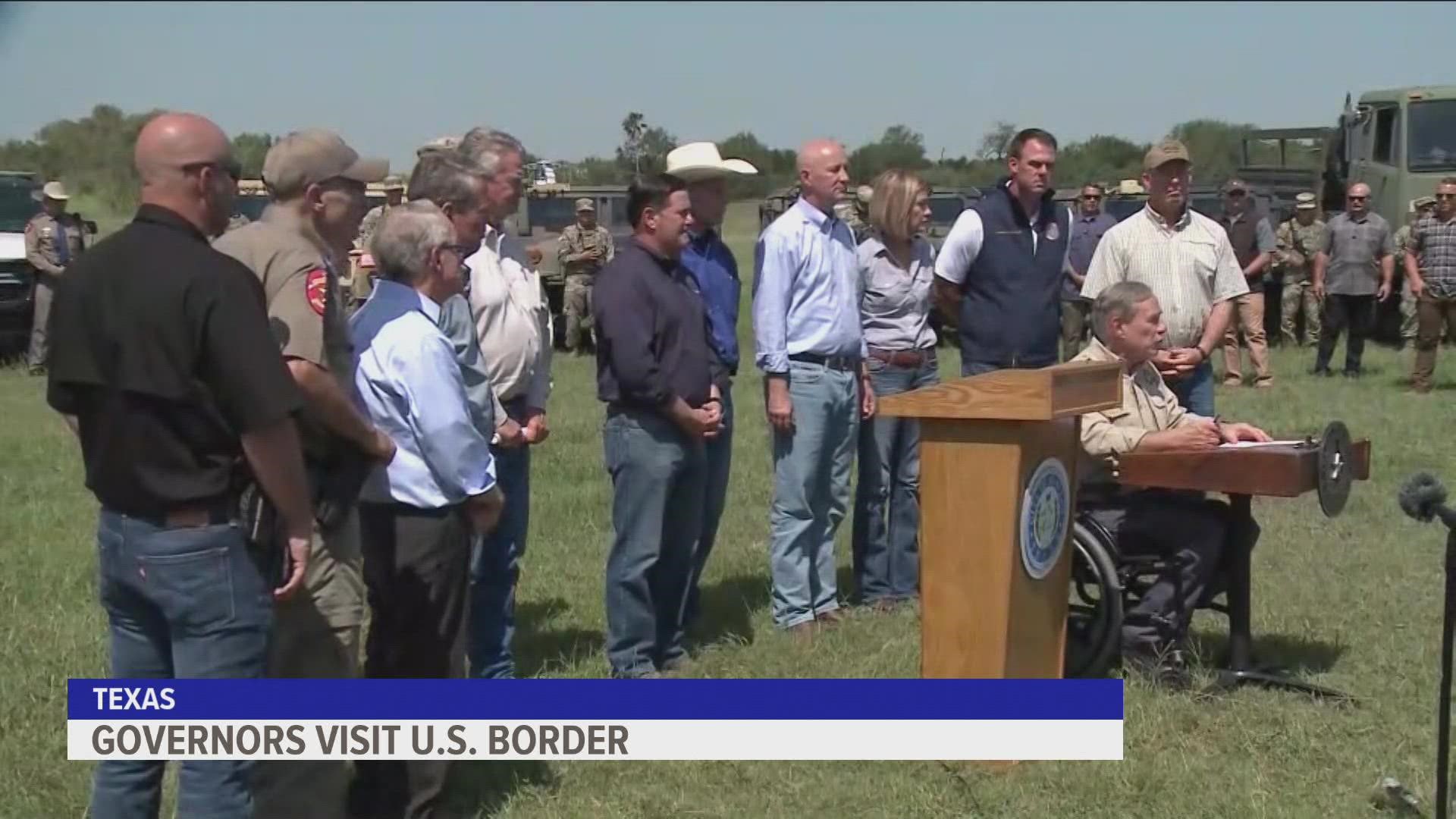The Iowa governor joined other Republicans in Texas to address the crisis.