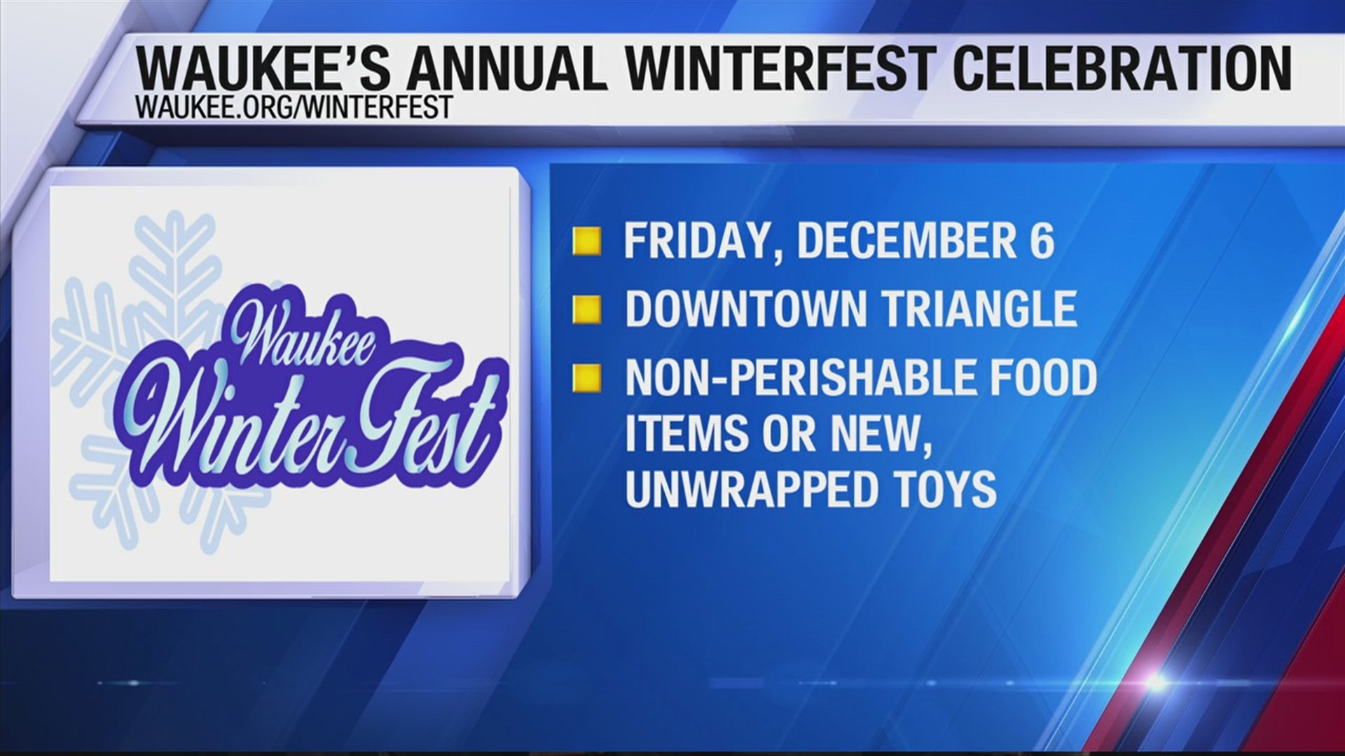 Santa's coming to town this Friday as Waukee holds their free annual WinterFest celebration in the Downtown Triangle.