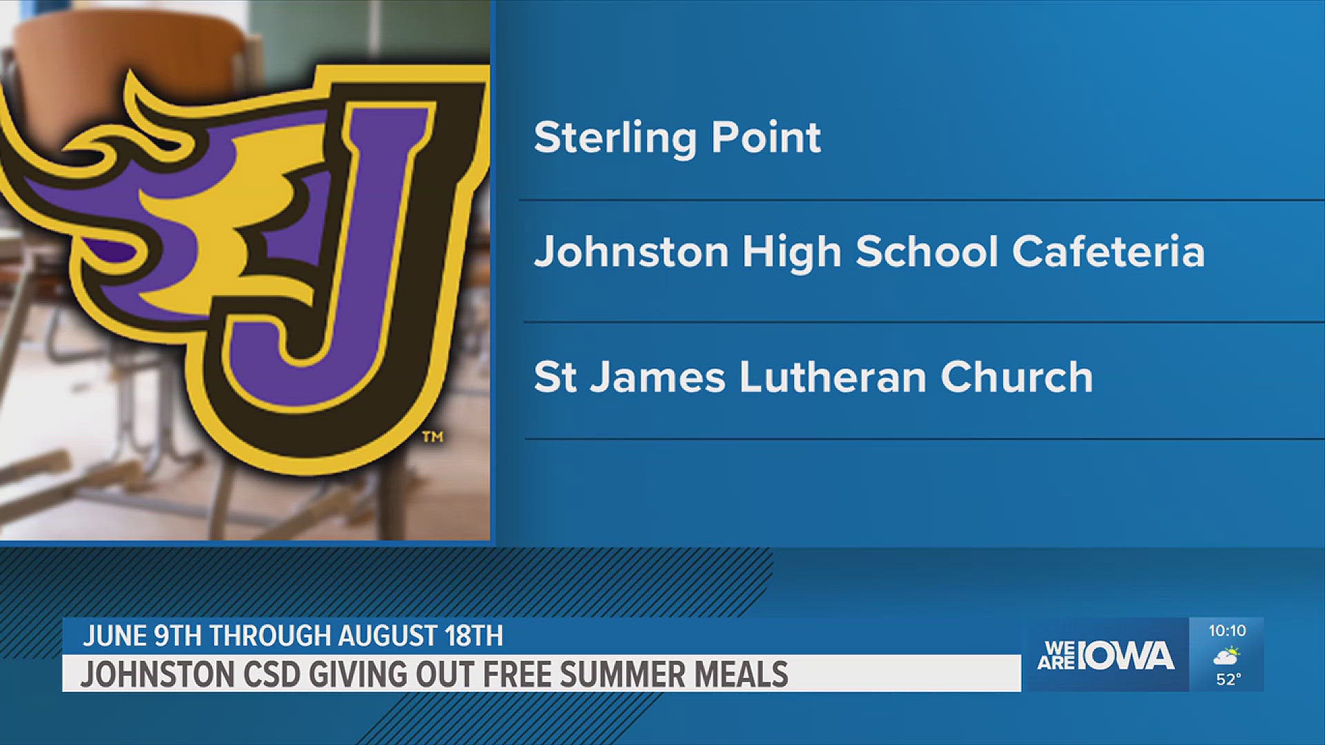 Meals will be give out from June 9 to Aug. 8 for those aged zero to 18.