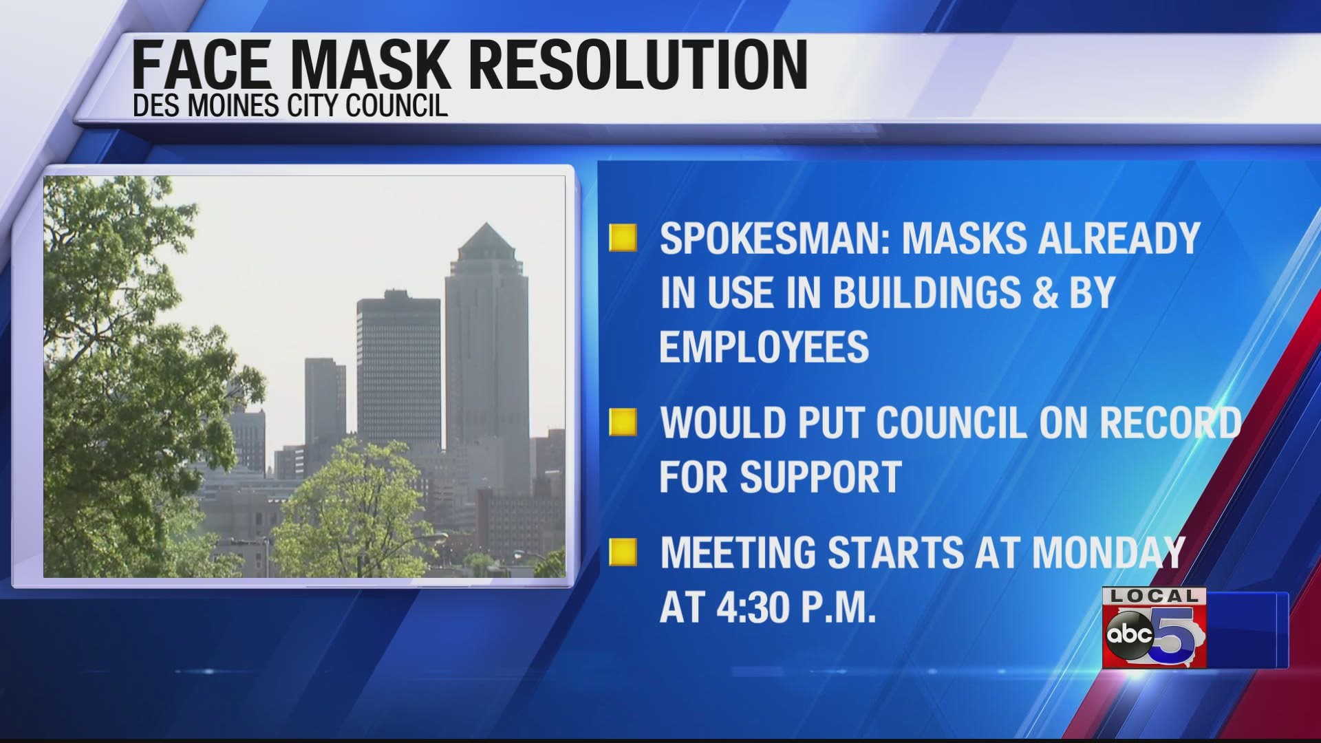 If passed, the resolution would require anyone visiting City buildings, and anyone employed by the City in any capacity, to wear a mask in public.