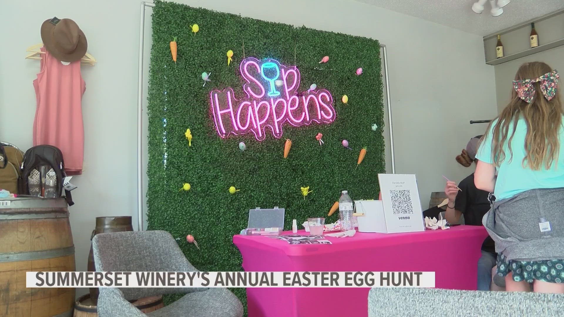 The event included egg hunts for both children and adults, with prizes ranging from stickers to a nice bottle of wine.