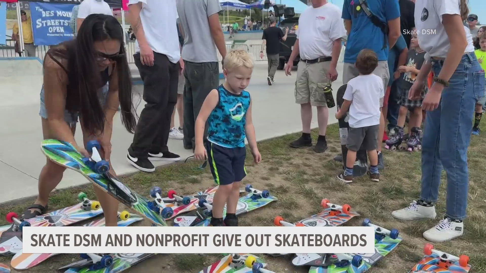 50 skateboards were given out for free.