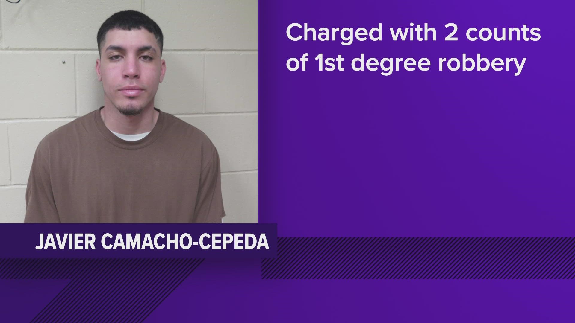 22-year-old Javier Rafael Camacho-Cepeda of Bradenton, Fla. was stopped and arrested in Lake County, Minn., after robbing a bank and stealing an Uber in Des Moines.