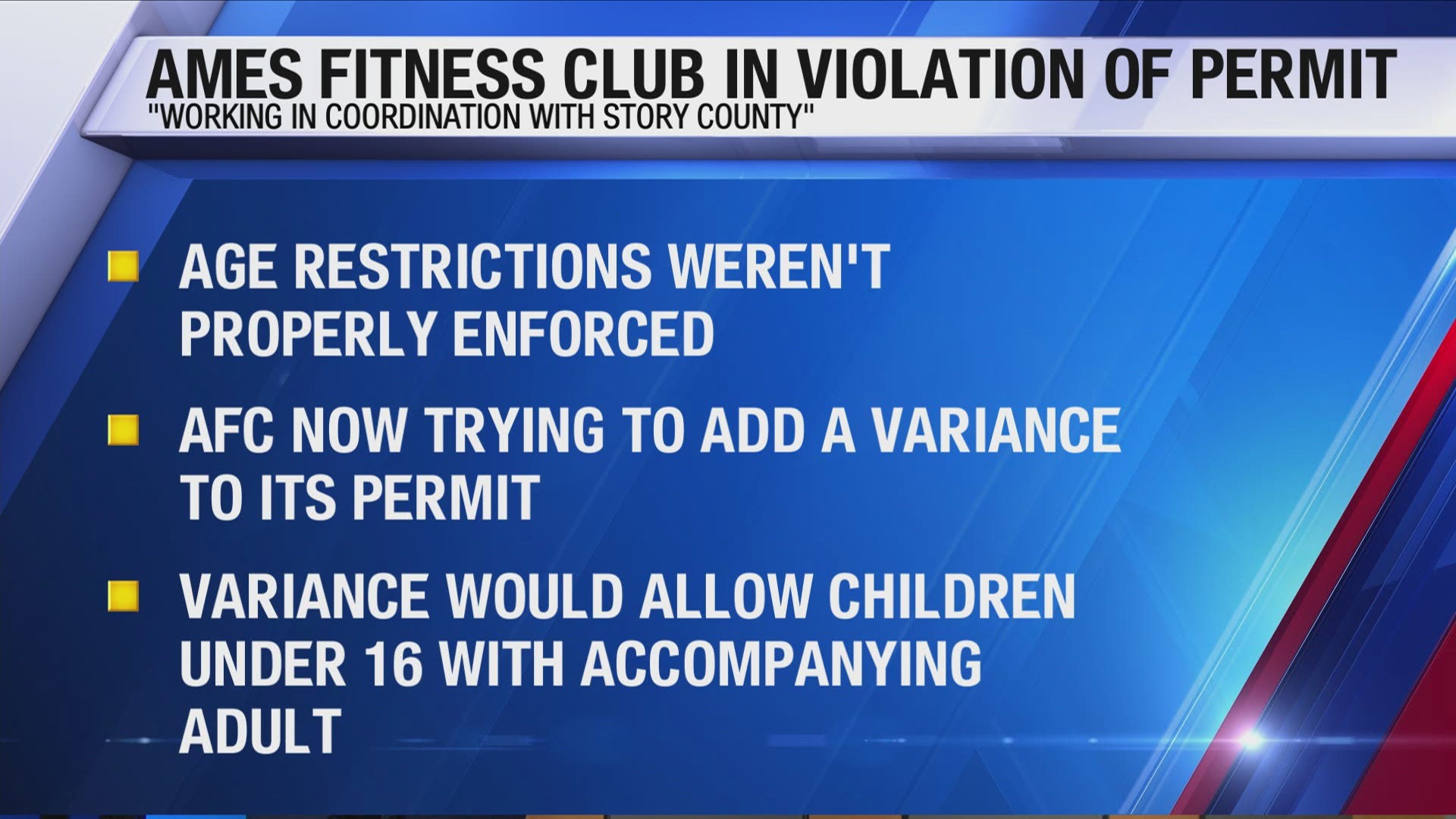 Ames fitness club in violation of state permit, closes to anyone under 16